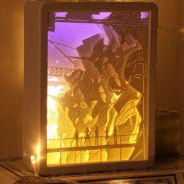 Eva Evangelion PERIPHERAL PAPPER Carving Lamp Eva Lamp Evangelion-01 Tredimensionell ihålig LED-nattljusgåva för klasskamrater