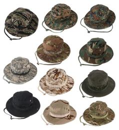 Military Camouflage Hidden Jungle Hunter Hat Wide Brim Men Caps Bucket Hat Outdoor Sunproof Hat Camping Hiking Head Wear9750530