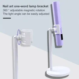 Nail Dryers Portable Lamp For Travel Adjustable Magnetic Uv Stand Handsfree Gel Nails Manicure 360 Degree Home