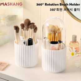 Storage Boxes 360° Rotation Make Up Brush Holder With Lids Organiser Lipstick Eyebrow Pen Makeup Box Cosmetic Organiser