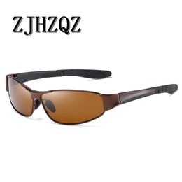 Fashion Vintage Mens Pilot Polarised Sunglasses Retro Outdoor Sport Driving UV400 Protection Eyewears Black Brown Yellow Lens 288v