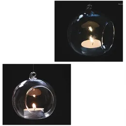 Candle Holders Round Bubble Hanging Clear Glass Terrarium Air Plant Tea Light Holder