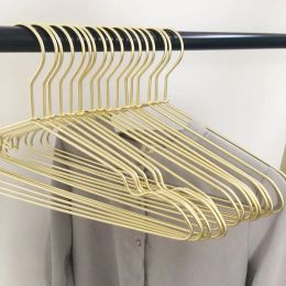 5pcs Roupas de roupas pesadas de metais fortes cabide de casaco não deslizamento para quarto Organizador de armazenamento de guarda-roupa de prata dourado