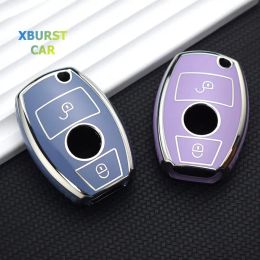 2/3 Buttons Soft TPU Car Remote Key Case Cover For Mercedes Benz A B G R Class GLA GLK W176 W204 W251 W463 Shell Fob Accessories