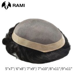 Fine Mono Men's Capillary Prothesis Durable Natural Hair Toupee Male 100% Human Hair system Unit 130% Density Wigs For Man