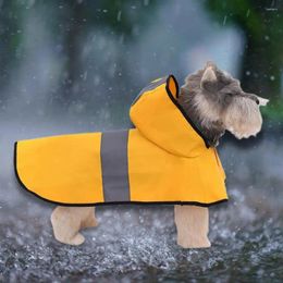 Dog Apparel Raincoat Reflective Strip Hooded Design Breathable Rainproof Rainwear Pet Rain Gear Outdoor Supply Puppy Accessories
