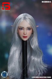 SUPER DUCK Series 1/6 Scale Long Blond/Black Curls Short Hair Beauty Head Sculpt For 12" Suntan/Pale TBLeague JIAOU Doll Body