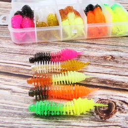 High Quality Fishing Lure 5cm 1.27G Soft 30pcs Needle Tail Worm For Trout Fishing Soft Bait With Box Soft Lure Kit For Perch