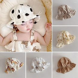 Berets Summer Cute Cotton UV Protection Princess Kids Bucket Hat Sun Cap Baby Panama