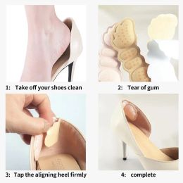 4Pairs Women Insole for High Shoes Heel Pad Adjust Size Adhesive Heels Pads Liner Grips Protector Sticker Pain Relief Foot Care