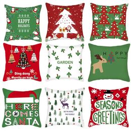 Pillow Christmas Cover Merry Decoration Pillowcases Santa Claus Polyester Throw Case