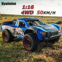 Diecast Model Cars Racing RC Car with Light Brushless Motor 1 16 70KM/H 4WD Remote Control Cars High Speed Drift Monster Truck Adults Kids Toys T240521