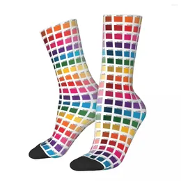 Men's Socks Shades Of Pantone Colors Harajuku High Quality Stockings All Season Long Accessories For Unisex Gifts