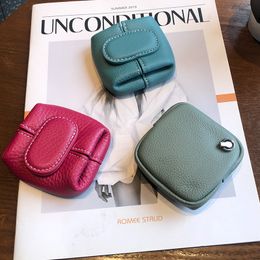 Leather Coin Purse Women Hasp First Layer Cowhide Coin Purse High Quality Genuine Leather Material Key Bag Portable Small Bag
