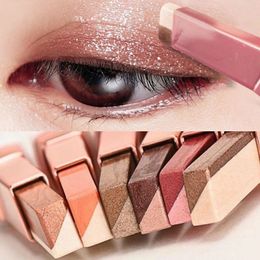 Double Color Glitter Eye shadow Stick Matte Eyeshadow Makeup Waterproof Bicolor Shimmer Cosmetics Beauty Tool 240523