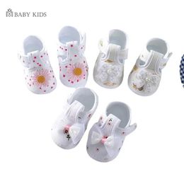 First Walkers Cotton baby shoes cartoon pattern girl boy first walker flat bottomed soft sole walking sandals 0-12 months old d240525