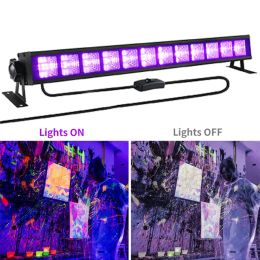 40 LED Black UV Light 38W Blacklight Bar Switch Light Up Glow in the Dark Party Supplies for Halloween Fluorescent Poster Stage