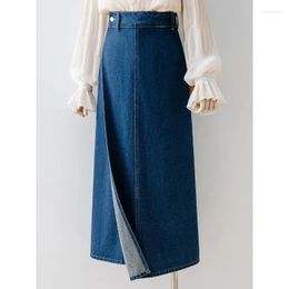 Skirts 2024 High-waisted Long Skirt Split All-match Jupe Women Korean Chic Summer Spring High-grade Overskirt A-line Female