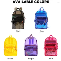 Backpack Women PVC Casual Clear Travel Daypacks Outdoor Laptop School Bag