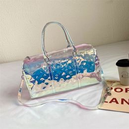 JIOMAY Women Shoulder Bag PVC Designer Purse and Handbag Female Shopper Fashion Casual Multicolor Laser Jelly Crossbody Bag 220517 2350