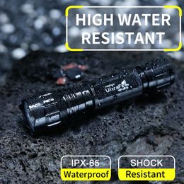 UltraFire 2pcs WF-501B LED Police Flashlight High Power Tactical Lantern EDC Torch Light for Outdoor Camping with 2 Holster