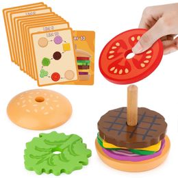 Kitchens Play Food DIY simulation game toy simulation hamburger sand shaped Colour matching puzzle food game house early childhood education toy d240525