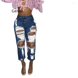 Women's Jeans Summer Ripped Fashion Woman Loose Denim Trendy Casual Boyfriend Clothing S-5Xl Top Quality