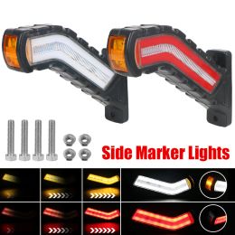 LED Side Marker Lights 12V 24V 2 Pcs Waterproof Flowing Water Effect Turn Signal Lamp Universal For Truck Trailer Lorry