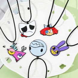 Pendant Necklaces Amazing Digital Circus Necklace Animation TADC Pomni Jax Caine Ragatha Pendant Necklace for Men and Women Role Playing Jewellery Gifts S24525