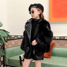 Jackets 2024 Winter Fashion Baby Girls Outerwear & Coats Children's Faux Fur Coat Kids Fake Clothes Thick Warm Outwear D66