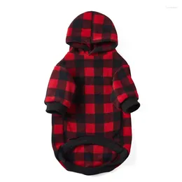Dog Apparel Pet Clothes Christmas Plaid Sweatshirt In The Thick Comfortable Two-Legged Clothing Autumn And Winter Wear