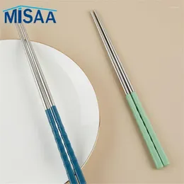 Chopsticks Table Tools Stainless Steel Non-slip Household Tableware Chinese Contact Grade 5 Colour Kitchen Accessories