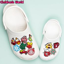 1pcs Christmas Shoe Charms Accessories Santa Clause Christmas Trees Pin Clog Snowflake Snowman Shoe Decorations New Year Gift