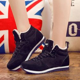 Fitness Shoes Winter Men Casual Warm Cotton Snow Boots Korean Version Of High-top Anti-skid Lace-up