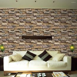 Wall Stickers Paper Brick Stone Rustic Effect Self-adhesive Sticker Home Decor 45x45cm Bedroom Wallpapers Embossed Panels Poster #W5