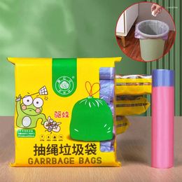 Storage Bags 5pcs Disposable Trash Household Kitchen Garbage Bag Shorage Drawstring Handles Not Dirty Hands Plastic