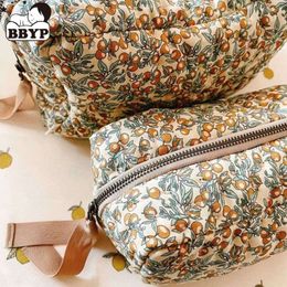 DIAPER BAG Lemon Floral Print Bomull Nyfödd Nappy Lagring för blöjor Pouch Organizer Baby Care Påsar L2405