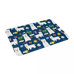 Carpets Westie Dog 24" X 16" Non Slip Absorbent Memory Foam Bath Mat For Home Decor/Kitchen/Entry/Indoor/Outdoor/Living Room