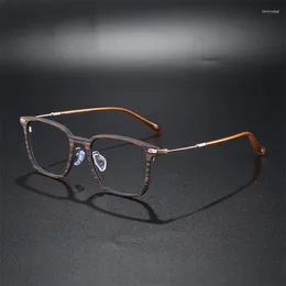 Sunglasses Frames Designer Brand Classical Vintage Retro Square Glasses Frame Ultra-light Hand-made Wooden Myopic Eyeglasses