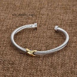 Cart Bracelet Designer Fashion Jewelry Bracelet Gold Charm Sliver 925 Sterling Silver Bracelets Braided Cross Bangle Diamond Zircon Women 8810