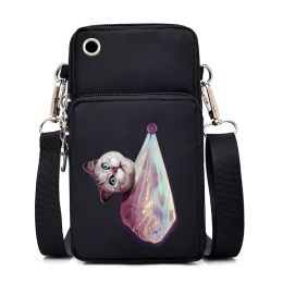 Cute Cat Graphics Small Crossbody Bags Women Harajuku Animal Mini Mobile Phone Bag Teen Messenger Bag Women Purses and Handbags