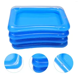 Plates 4 Pcs Inflatable Ice Bar Water Pool Kids Buffet Pvc Child Fruit Containers