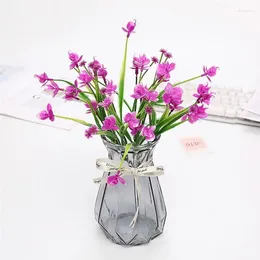 Decorative Flowers Artificial Flower Orchid Lovely 7-Branch Dancing Lady Garden Home Decoration