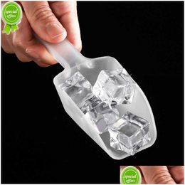 Ice Cream Tools New 1Pcs Plastic Scoops Mini Transparant Shovel Party Bar Buffet Kitchen Gadget For Candy Dessert Grain Dry Drop Deliv Dhxnv