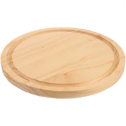 Decorative Figurines Cheese Board Tray Fruit Storage Chopping Circle Round Cutting Wood Boards For Kitchen Large Cake Serving Plate