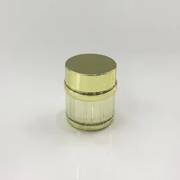 Storage Bottles 30G Shiny Gold Lined Shape Acrylic Cream Jar Essence/gel/day Cream/night Cream/eye Cream/moisturizer Cosmetic Packing