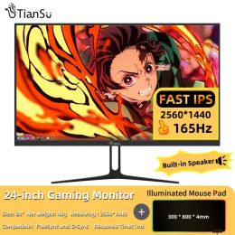 Tiansu 24inch QHD Gaming Monitor 165Hz 2K Flat Screen Display for PC 144Hz 100% sRGB IPS Computer Gamer Monitors HDMI