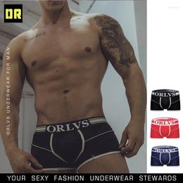 Underpants 2pcs/lot ORLVS Cotton Boxershorts Men Comforable Panties Set Gay Sexy Underwear Man Boxer 9Color M/L/XL/XXL