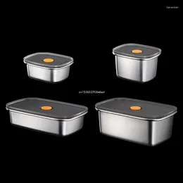 Storage Bottles Refrigerator Rectangular Stainless Steel Lunch Box Portable Picnic Camping Outdoor Crisper Dropship