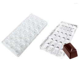 Baking Moulds -2 Pcs 3D Chocolate Mould Homemade Square Diy Pastry Tools Polycarbonate 21 Grid 28